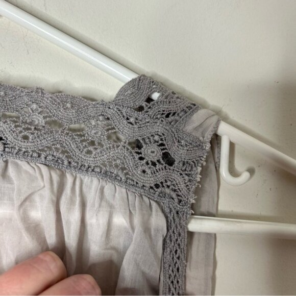 Victoria's Secret Moda Babydoll Blouse Tank Top Gray Lace Size XS - Picture 6 of 11